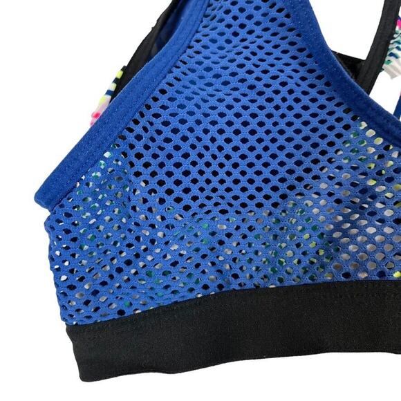 VSX Sport Victorias Secret Womens Blue Zip Front Mesh Wireless Padded Bra 34D - Picture 13 of 16